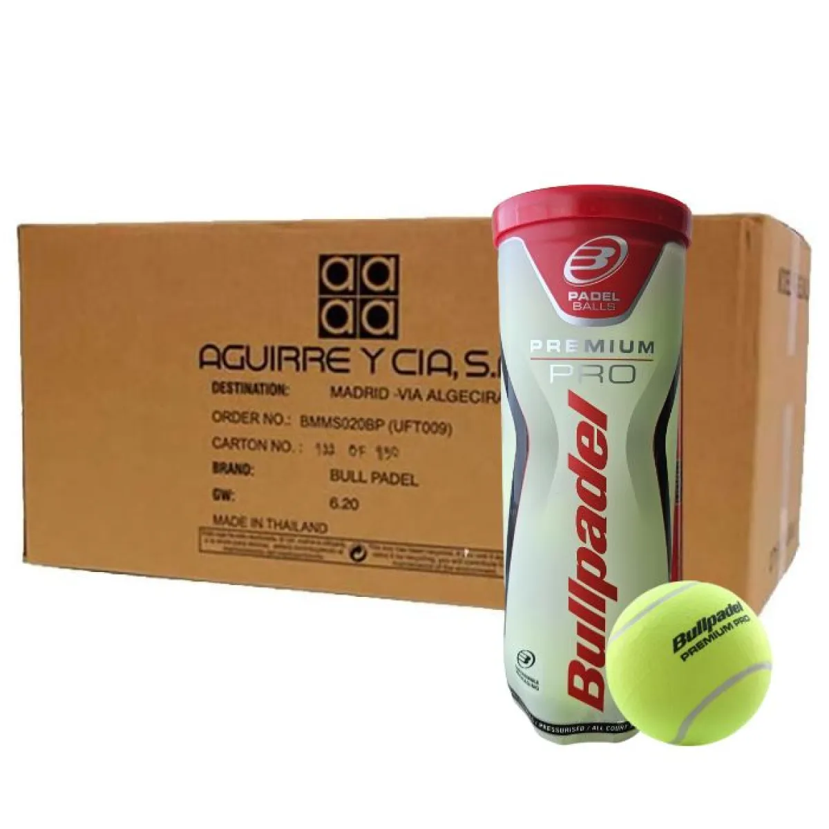Box of 72 Balls · 24 Cans of 3 pcs · Bullpadel Premium Pro