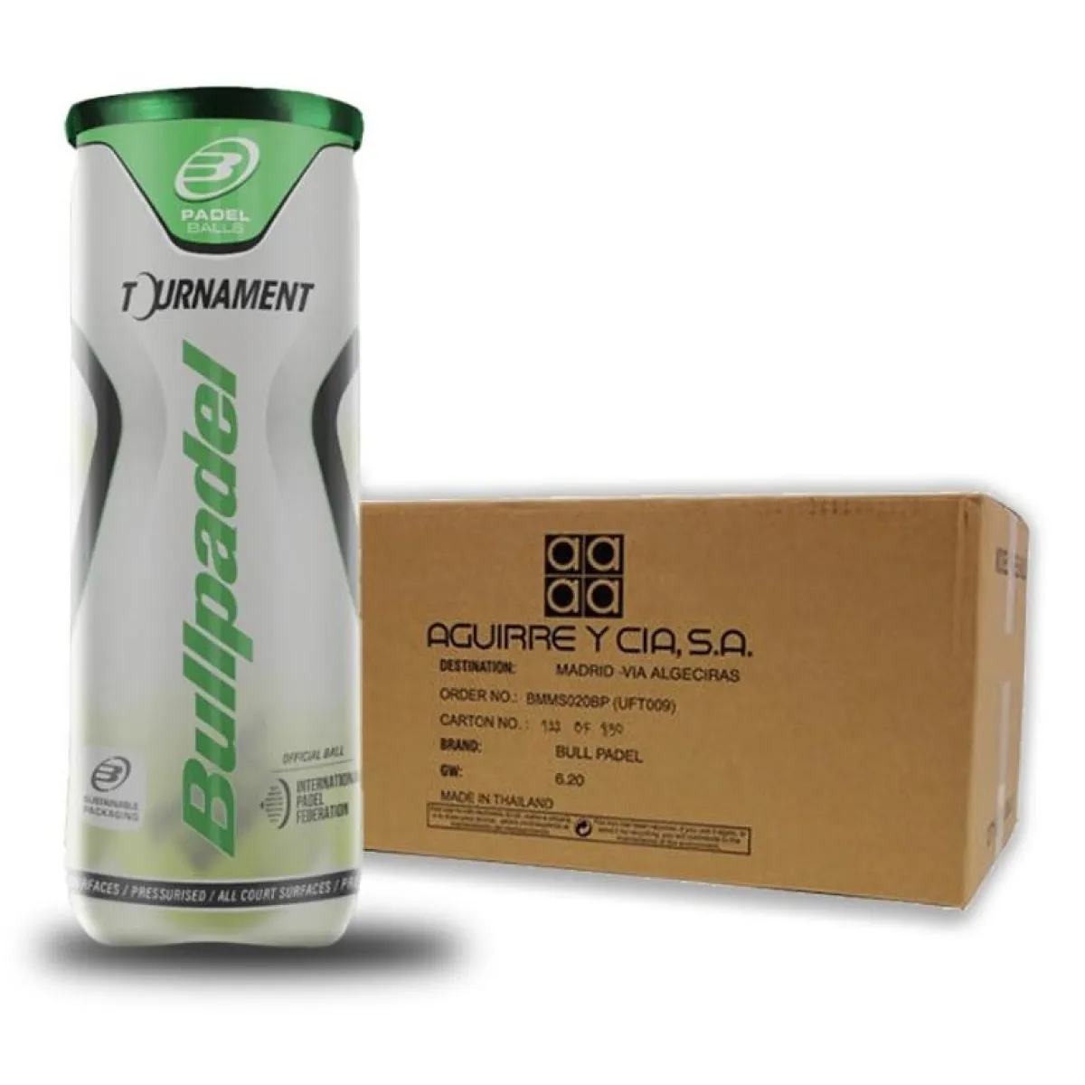 Box of 72 Balls · 24 Cans of 3 pcs · Bullpadel Tournament Pro