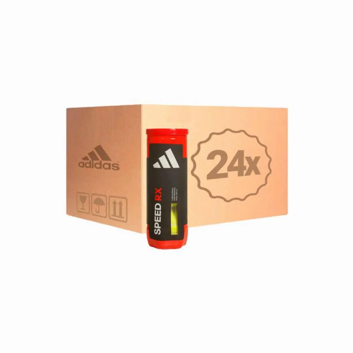 Box of 72 Padel Balls · 24 Cans of 3 pcs · Adidas Speed RX