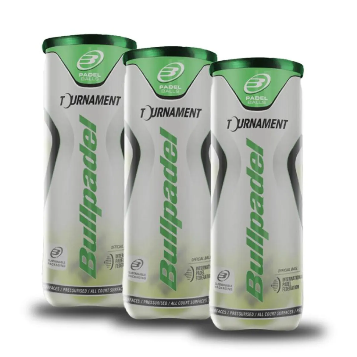 Pack of 3 Cans of Balls Bullpadel Tournament Pro